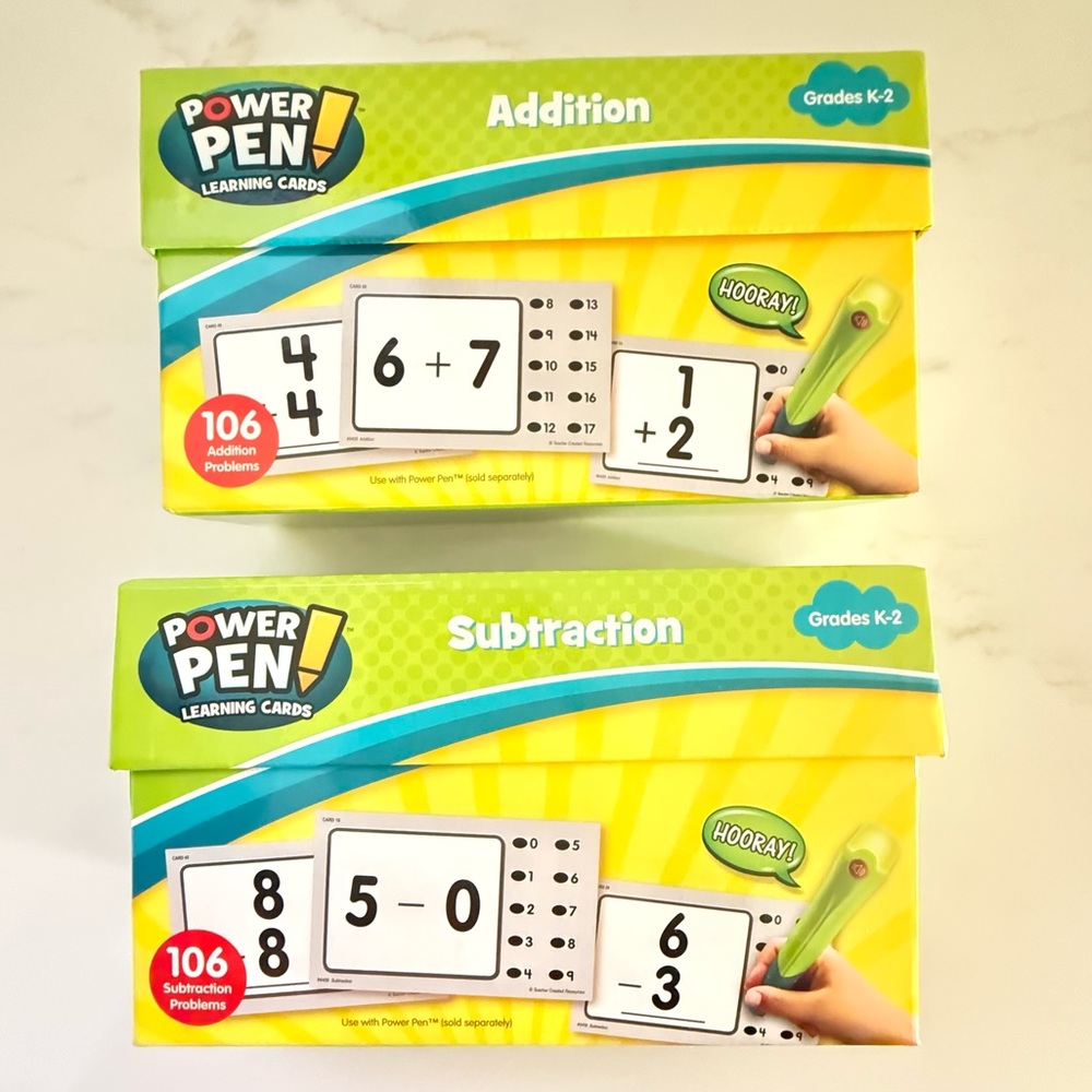 Teacher Created Resources Power Pen Learning Cards Addition & Subtraction NO PEN